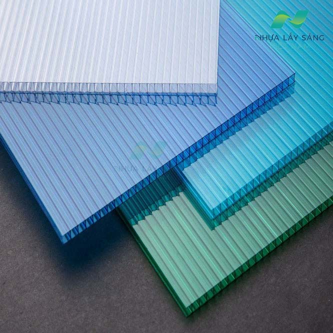 Tấm nhựa lấy sáng Poly dạng rỗng 6mm Cao cấp